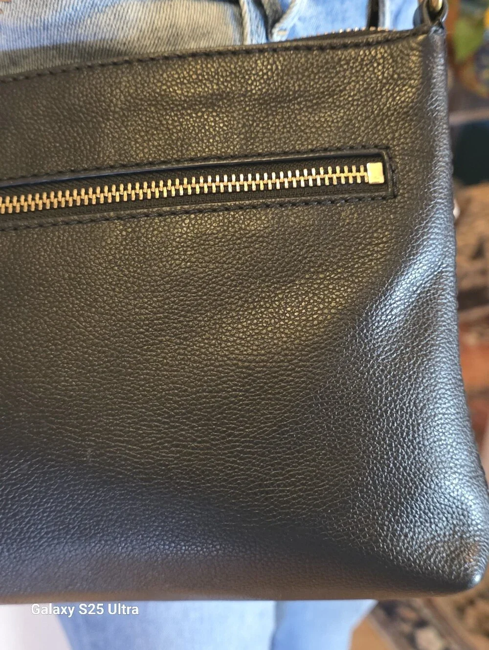 Fossil Fiona Small Black Leather Shoulder/Crossbody Bag EUC